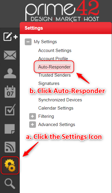 Selecting Auto-responder Screenshot