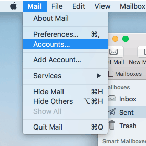 Mac Mail Add Account Step 1