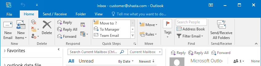 Outlook 2016 Screenshot